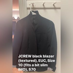J Crew seersucker blazer - black. Size 10. Fits slim.